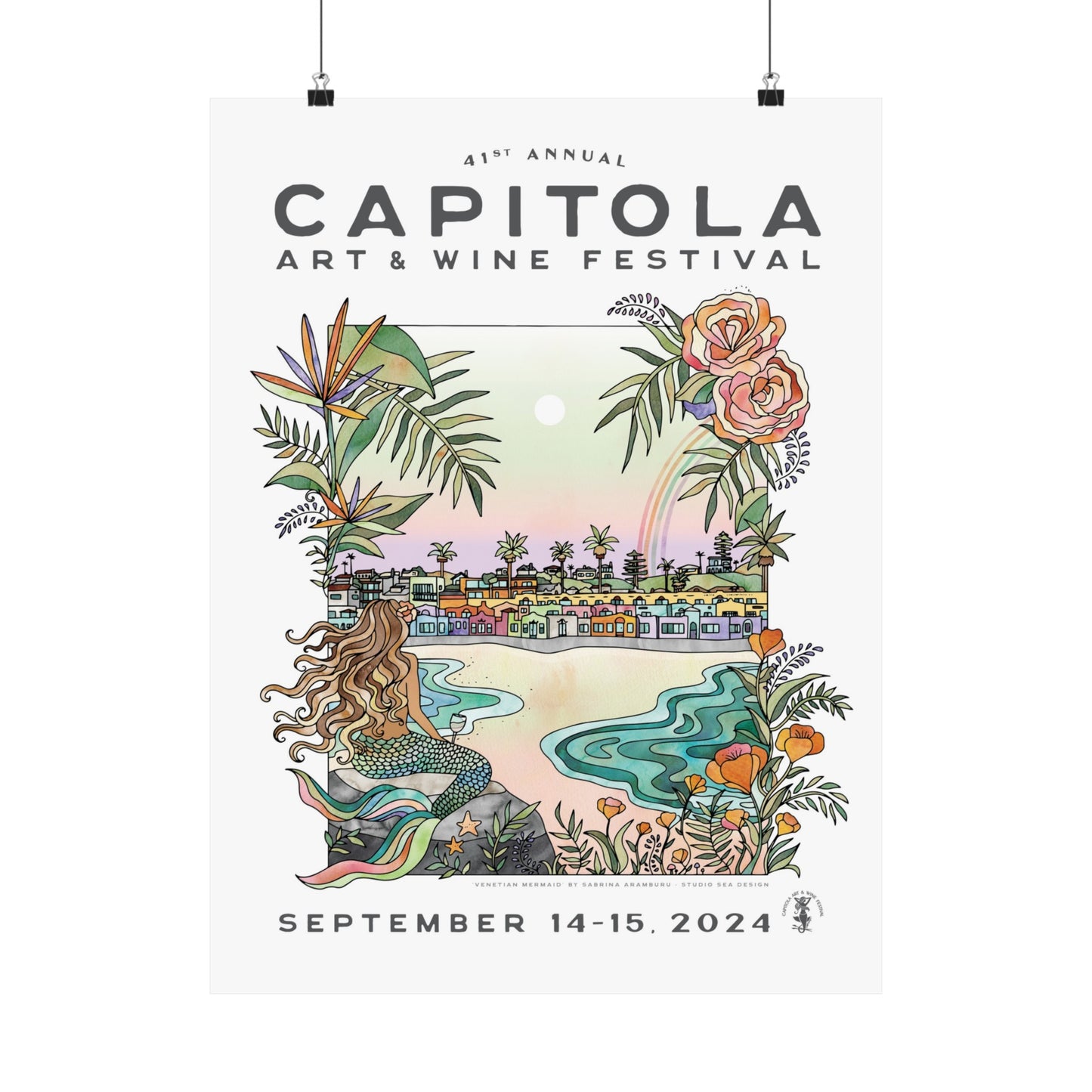 41st Annual 2024 Capitola Art and Wine Festival Poster by Studio Sea Design