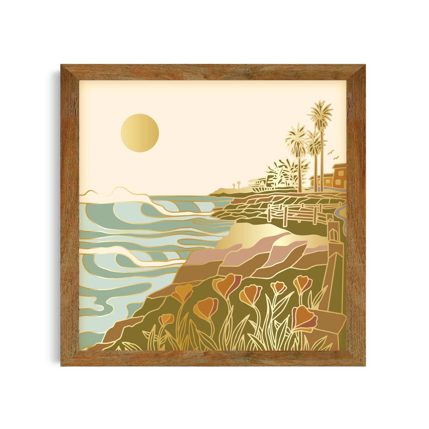 Morning Glow, Gold Foil Art Print, (Unframed)