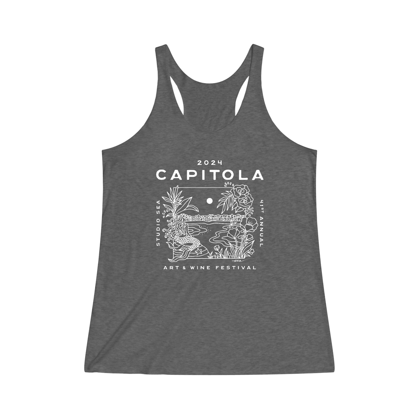 2024 Capitola Art and Wine Festival Women's Tri-Blend Racerback Tank