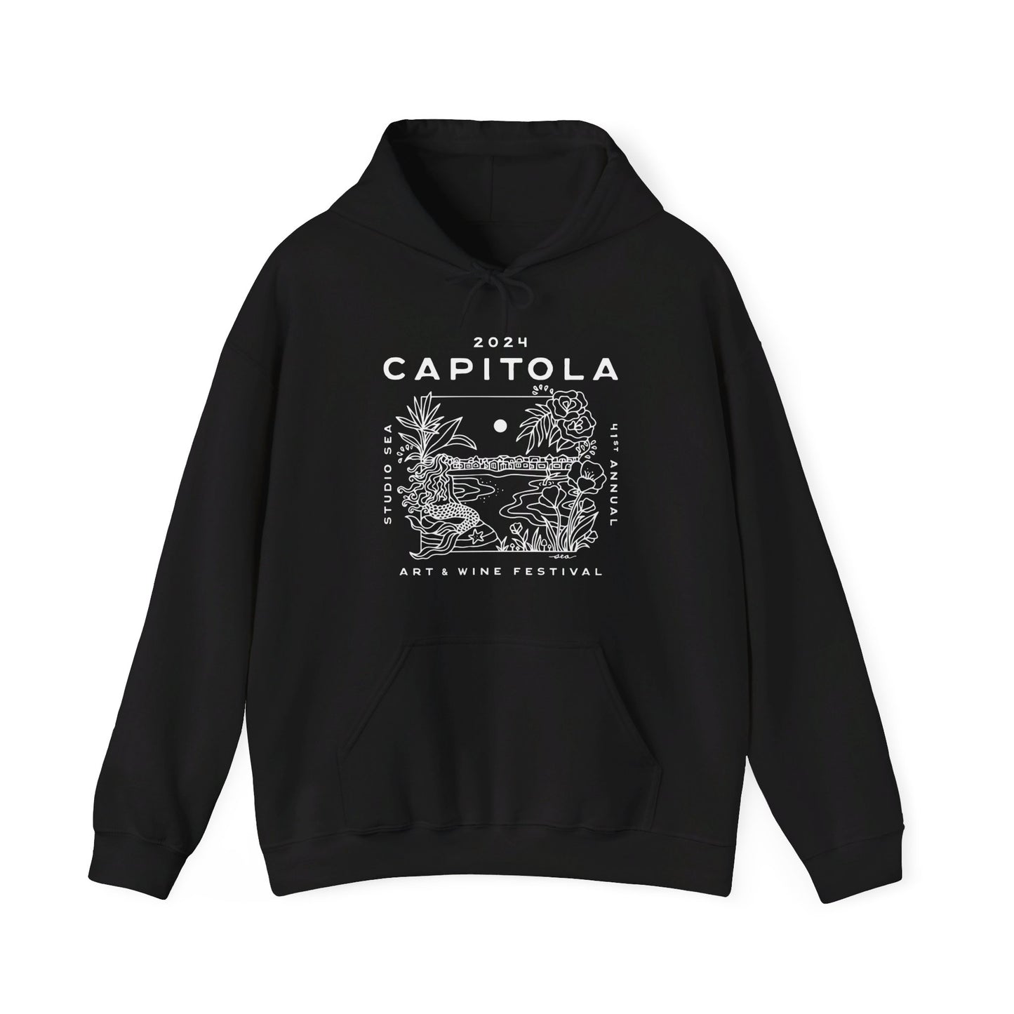 2024 Capitola Art and Wine Festival Poster Hoodie